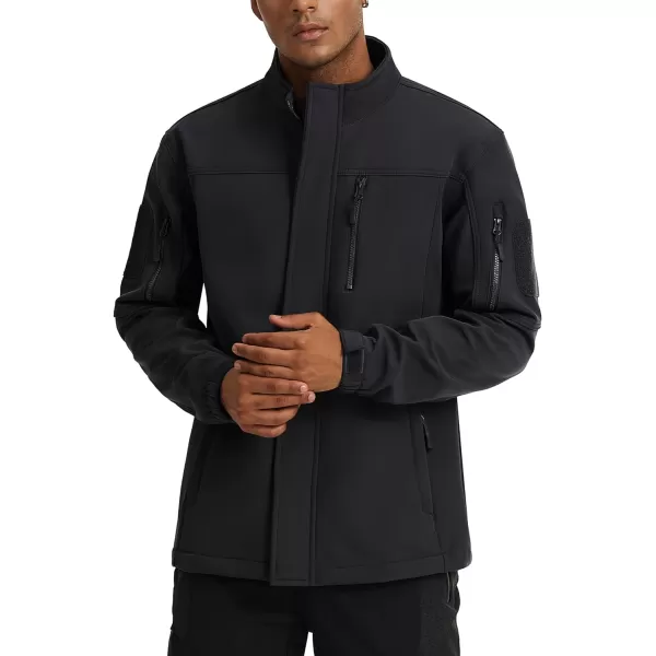 TACVASEN Men's Tactical Jackets Water Resistant Softshell Jacket Fleece Lined Hiking Training Coat