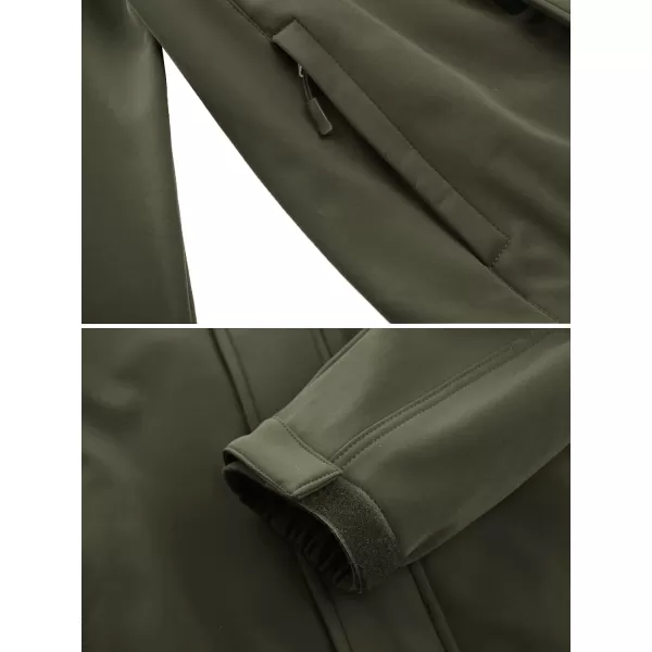 TACVASEN Men's Tactical Jackets Water Resistant Softshell Jacket Fleece Lined Hiking Training Coat