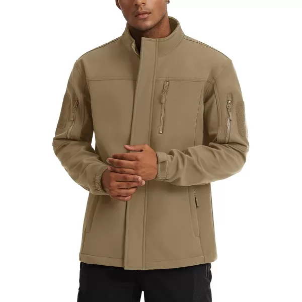 TACVASEN Men's Tactical Jackets Water Resistant Softshell Jacket Fleece Lined Hiking Training Coat