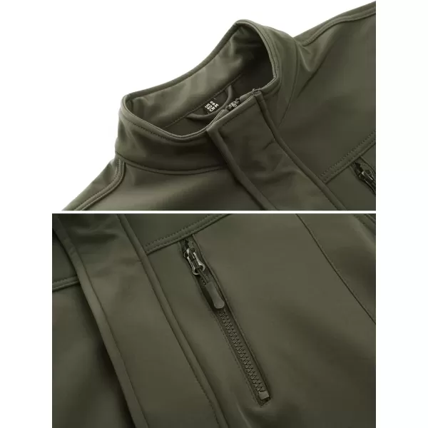 TACVASEN Men's Tactical Jackets Water Resistant Softshell Jacket Fleece Lined Hiking Training Coat