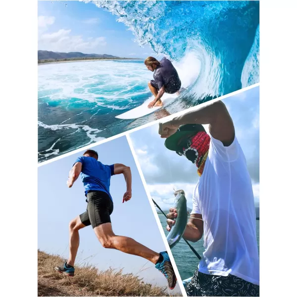 TACVASEN Men's UPF 50+ Sun Protection Shirts Quick Dry Short Sleeves Rash Guard Swim Shirts