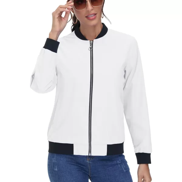 TACVASEN Women's Casual Bomber Jacket Lightweight Windbreaker Jackets Windproof Spring Fall Jackets with Pockets