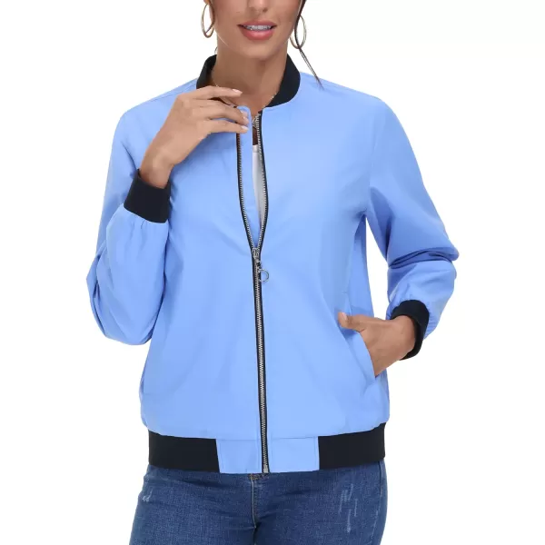 TACVASEN Women's Casual Bomber Jacket Lightweight Windbreaker Jackets Windproof Spring Fall Jackets with Pockets
