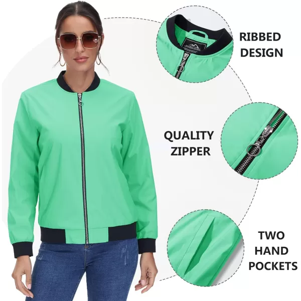 TACVASEN Women's Casual Bomber Jacket Lightweight Windbreaker Jackets Windproof Spring Fall Jackets with Pockets