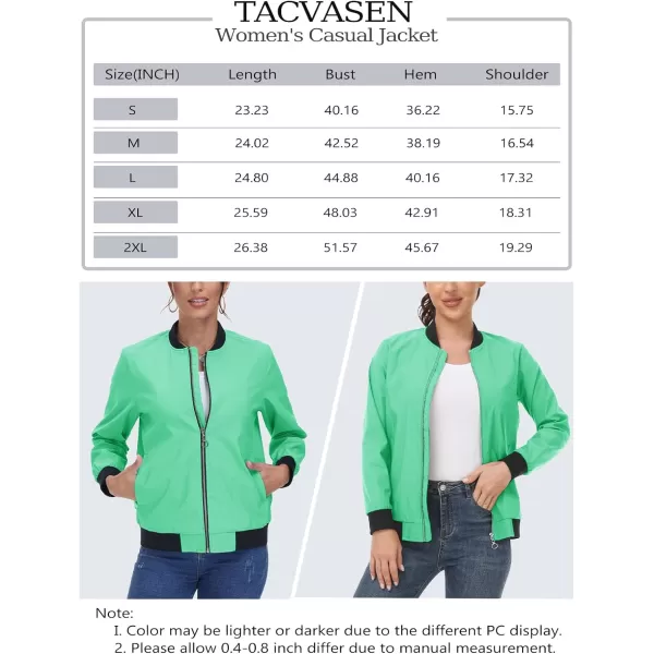 TACVASEN Women's Casual Bomber Jacket Lightweight Windbreaker Jackets Windproof Spring Fall Jackets with Pockets