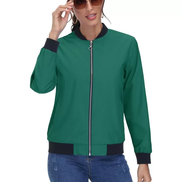 TACVASEN Women's Casual Bomber Jacket Lightweight Windbreaker Jackets Windproof Spring Fall Jackets with Pockets