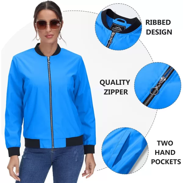 TACVASEN Women's Casual Bomber Jacket Lightweight Windbreaker Jackets Windproof Spring Fall Jackets with Pockets