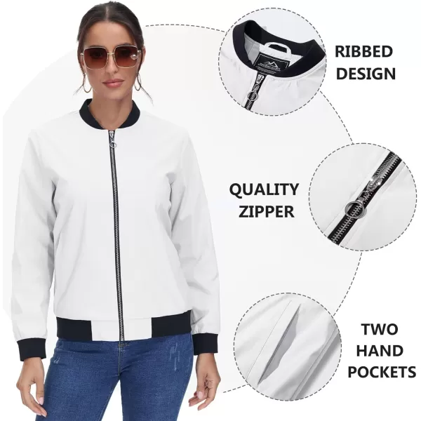 TACVASEN Women's Casual Bomber Jacket Lightweight Windbreaker Jackets Windproof Spring Fall Jackets with Pockets