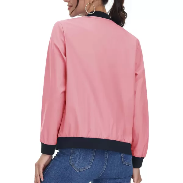 TACVASEN Women's Casual Bomber Jacket Lightweight Windbreaker Jackets Windproof Spring Fall Jackets with Pockets