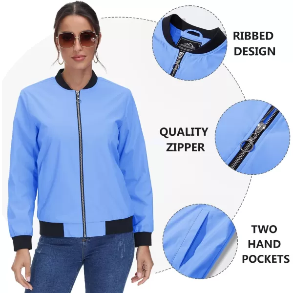 TACVASEN Women's Casual Bomber Jacket Lightweight Windbreaker Jackets Windproof Spring Fall Jackets with Pockets