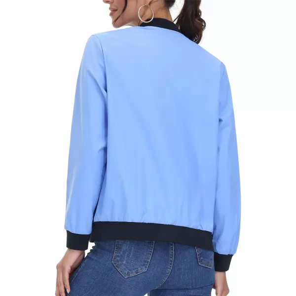 TACVASEN Women's Casual Bomber Jacket Lightweight Windbreaker Jackets Windproof Spring Fall Jackets with Pockets
