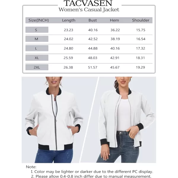 TACVASEN Women's Casual Bomber Jacket Lightweight Windbreaker Jackets Windproof Spring Fall Jackets with Pockets