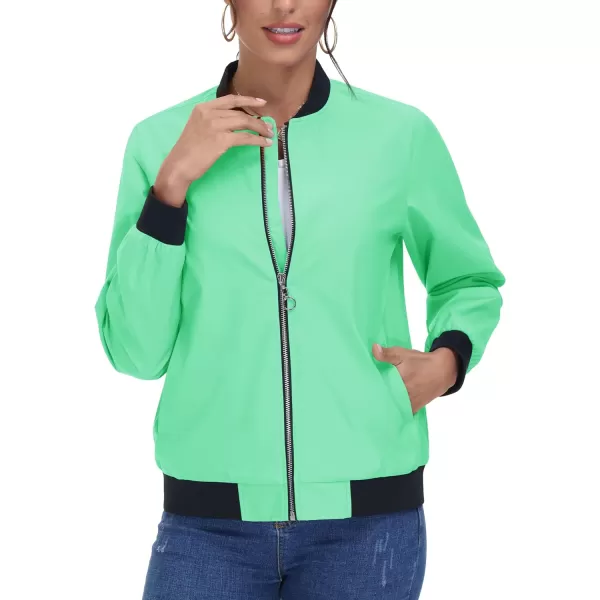 TACVASEN Women's Casual Bomber Jacket Lightweight Windbreaker Jackets Windproof Spring Fall Jackets with Pockets