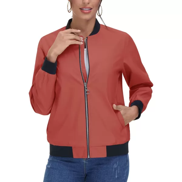 TACVASEN Women's Casual Bomber Jacket Lightweight Windbreaker Jackets Windproof Spring Fall Jackets with Pockets