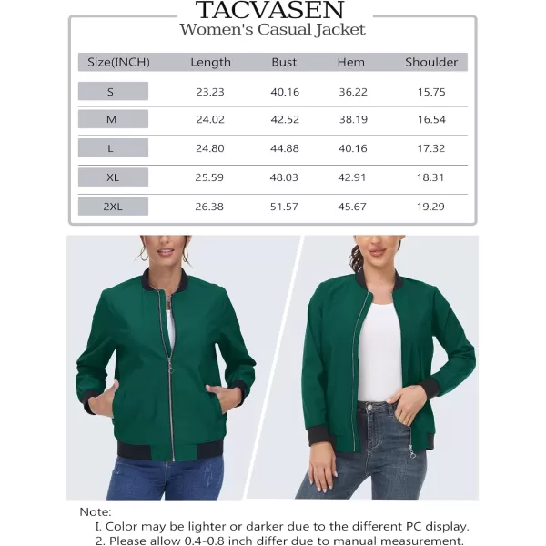 TACVASEN Women's Casual Bomber Jacket Lightweight Windbreaker Jackets Windproof Spring Fall Jackets with Pockets