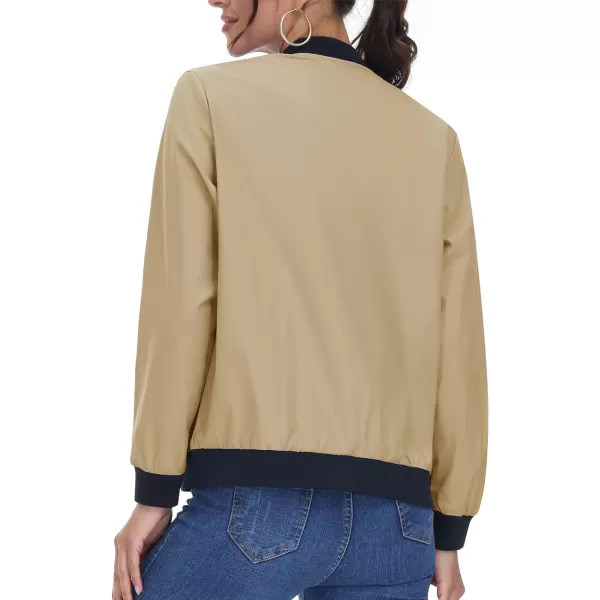 TACVASEN Women's Casual Bomber Jacket Lightweight Windbreaker Jackets Windproof Spring Fall Jackets with Pockets