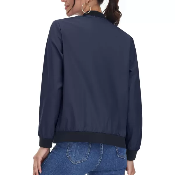 TACVASEN Women's Casual Bomber Jacket Lightweight Windbreaker Jackets Windproof Spring Fall Jackets with Pockets