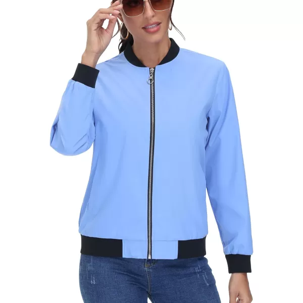 TACVASEN Women's Casual Bomber Jacket Lightweight Windbreaker Jackets Windproof Spring Fall Jackets with Pockets