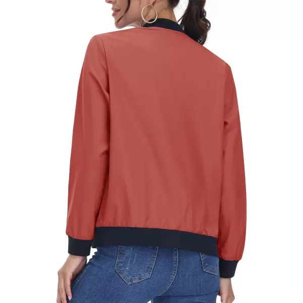 TACVASEN Women's Casual Bomber Jacket Lightweight Windbreaker Jackets Windproof Spring Fall Jackets with Pockets