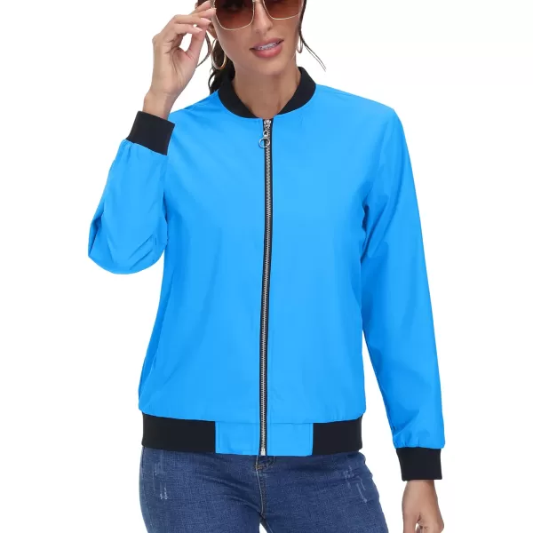 TACVASEN Women's Casual Bomber Jacket Lightweight Windbreaker Jackets Windproof Spring Fall Jackets with Pockets