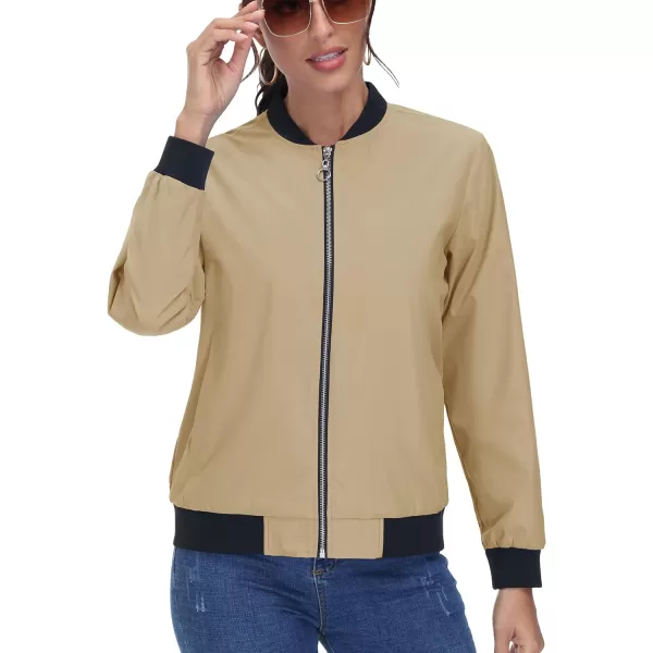 TACVASEN Women's Casual Bomber Jacket Lightweight Windbreaker Jackets Windproof Spring Fall Jackets with Pockets