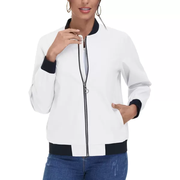 TACVASEN Women's Casual Bomber Jacket Lightweight Windbreaker Jackets Windproof Spring Fall Jackets with Pockets