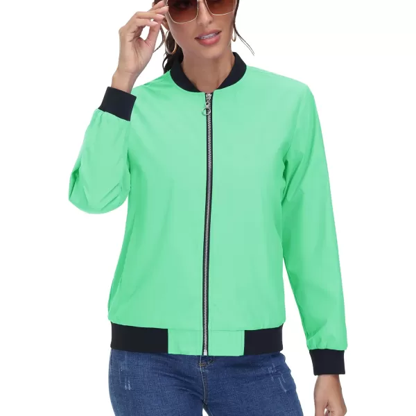 TACVASEN Women's Casual Bomber Jacket Lightweight Windbreaker Jackets Windproof Spring Fall Jackets with Pockets