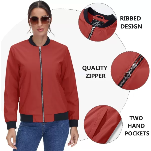 TACVASEN Women's Casual Bomber Jacket Lightweight Windbreaker Jackets Windproof Spring Fall Jackets with Pockets