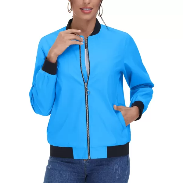 TACVASEN Women's Casual Bomber Jacket Lightweight Windbreaker Jackets Windproof Spring Fall Jackets with Pockets