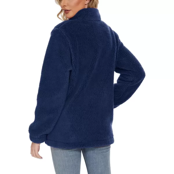 TACVASEN Women's Sherpa Fleece Jacket Full Zip Fuzzy Winter Warm Casual Coats Long Sleeve Soft Thickened Outerwear