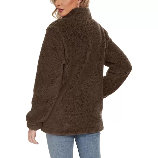 TACVASEN Women's Sherpa Fleece Jacket Full Zip Fuzzy Winter Warm Casual Coats Long Sleeve Soft Thickened Outerwear