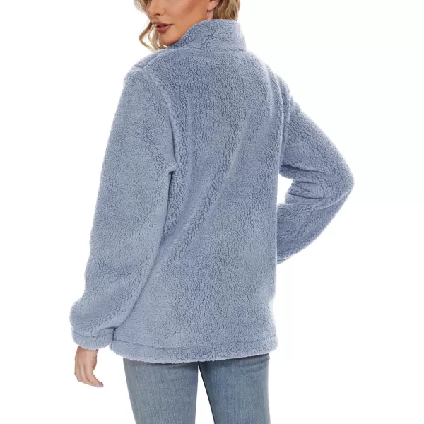 TACVASEN Women's Sherpa Fleece Jacket Full Zip Fuzzy Winter Warm Casual Coats Long Sleeve Soft Thickened Outerwear