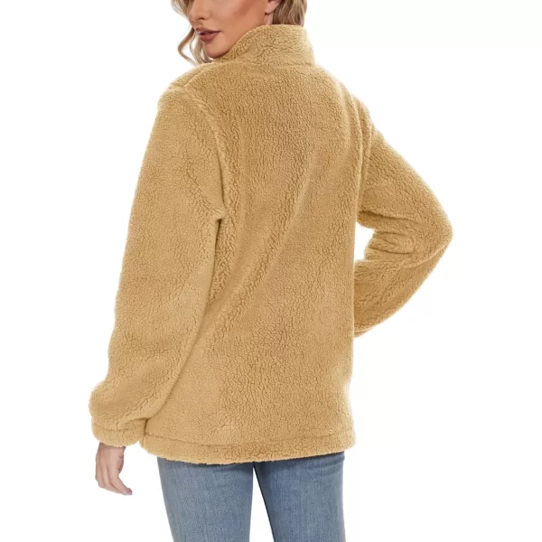 TACVASEN Women's Sherpa Fleece Jacket Full Zip Fuzzy Winter Warm Casual Coats Long Sleeve Soft Thickened Outerwear