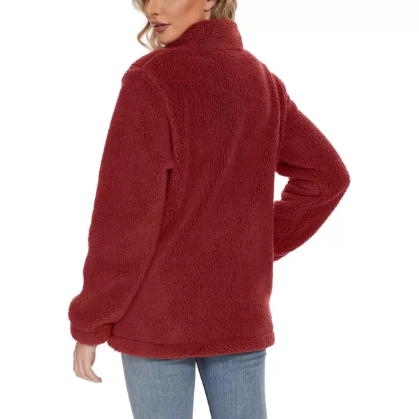 TACVASEN Women's Sherpa Fleece Jacket Full Zip Fuzzy Winter Warm Casual Coats Long Sleeve Soft Thickened Outerwear