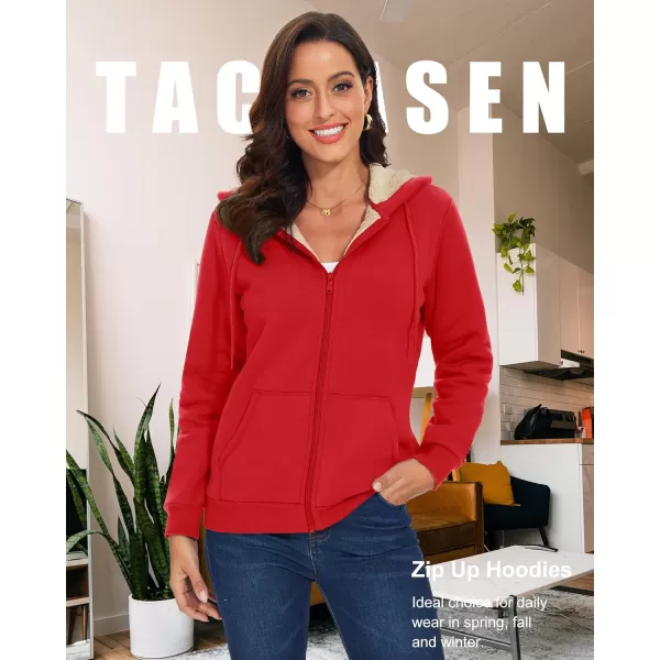 TACVASEN Women's Zip Up Hoodies Sherpa Fleece Lined Jacket for Women Winter Long Sleeve Sweatshirt with Pockets