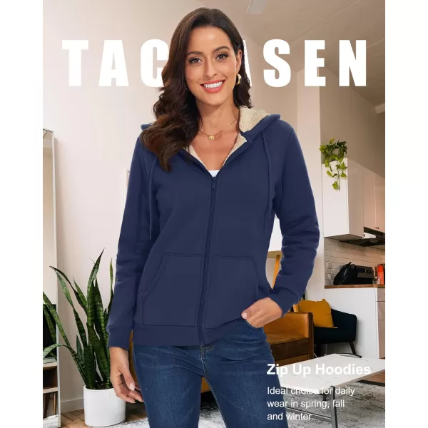 TACVASEN Women's Zip Up Hoodies Sherpa Fleece Lined Jacket for Women Winter Long Sleeve Sweatshirt with Pockets