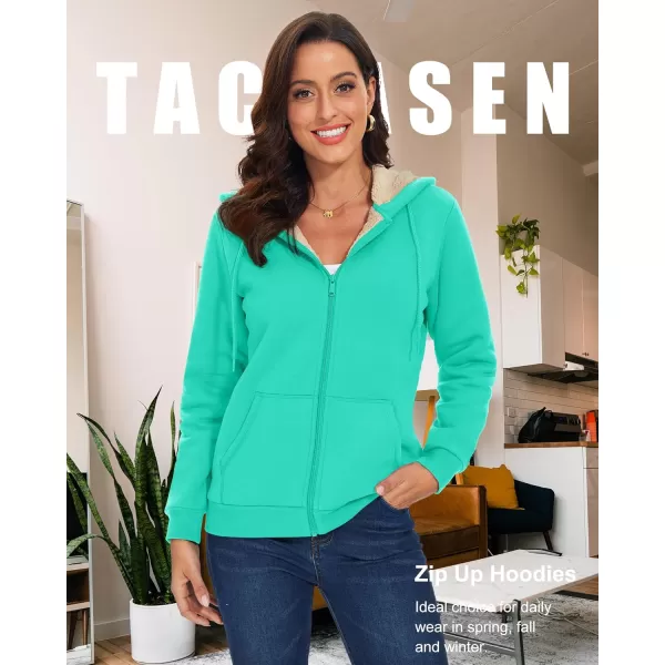 TACVASEN Women's Zip Up Hoodies Sherpa Fleece Lined Jacket for Women Winter Long Sleeve Sweatshirt with Pockets