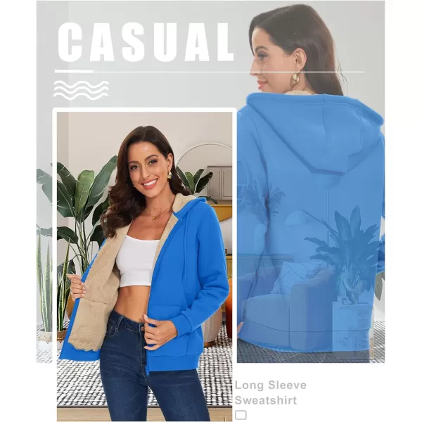 TACVASEN Women's Zip Up Hoodies Sherpa Fleece Lined Jacket for Women Winter Long Sleeve Sweatshirt with Pockets