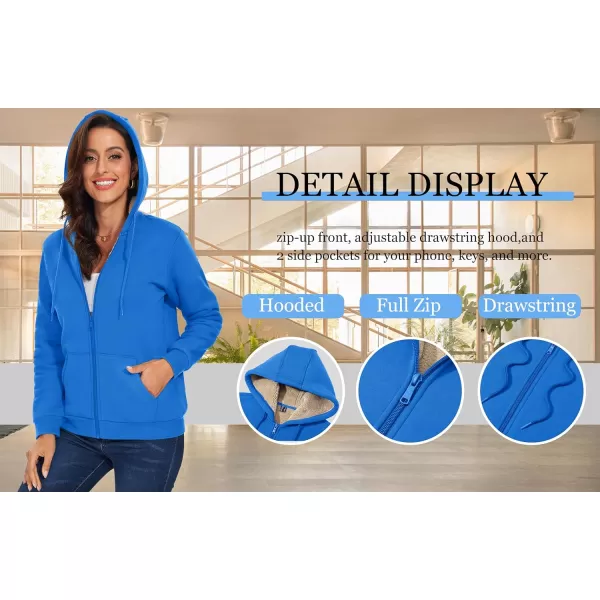 TACVASEN Women's Zip Up Hoodies Sherpa Fleece Lined Jacket for Women Winter Long Sleeve Sweatshirt with Pockets