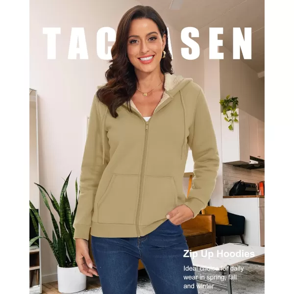 TACVASEN Women's Zip Up Hoodies Sherpa Fleece Lined Jacket for Women Winter Long Sleeve Sweatshirt with Pockets