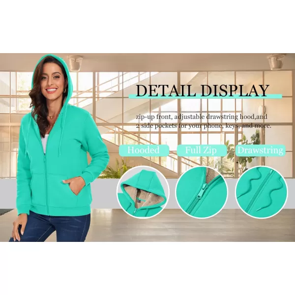 TACVASEN Women's Zip Up Hoodies Sherpa Fleece Lined Jacket for Women Winter Long Sleeve Sweatshirt with Pockets