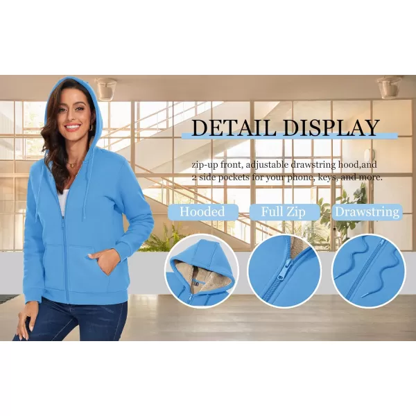 TACVASEN Women's Zip Up Hoodies Sherpa Fleece Lined Jacket for Women Winter Long Sleeve Sweatshirt with Pockets