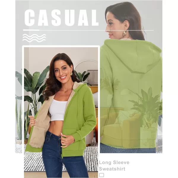 TACVASEN Women's Zip Up Hoodies Sherpa Fleece Lined Jacket for Women Winter Long Sleeve Sweatshirt with Pockets