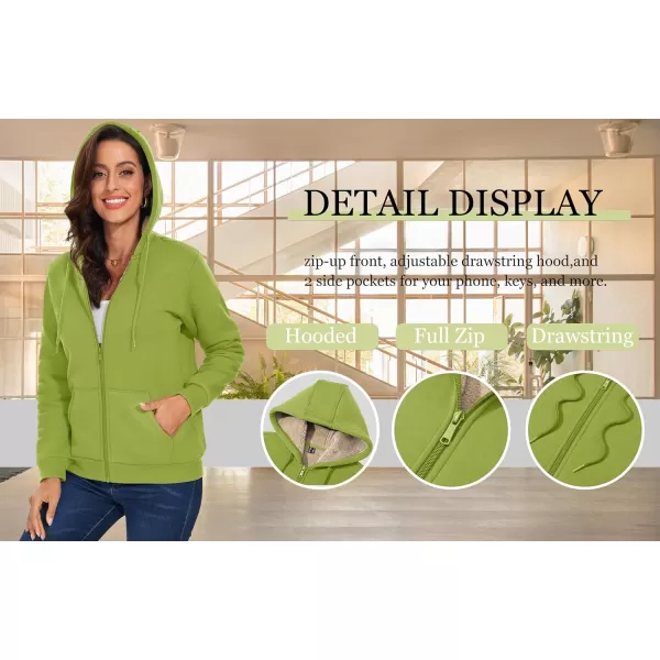 TACVASEN Women's Zip Up Hoodies Sherpa Fleece Lined Jacket for Women Winter Long Sleeve Sweatshirt with Pockets