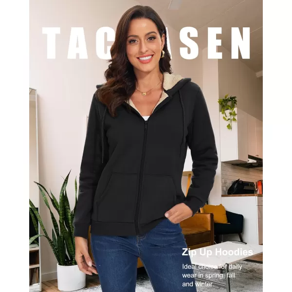 TACVASEN Women's Zip Up Hoodies Sherpa Fleece Lined Jacket for Women Winter Long Sleeve Sweatshirt with Pockets