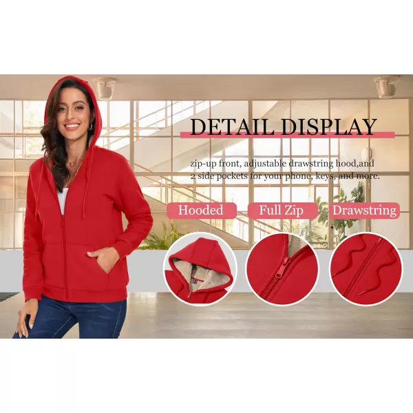 TACVASEN Women's Zip Up Hoodies Sherpa Fleece Lined Jacket for Women Winter Long Sleeve Sweatshirt with Pockets