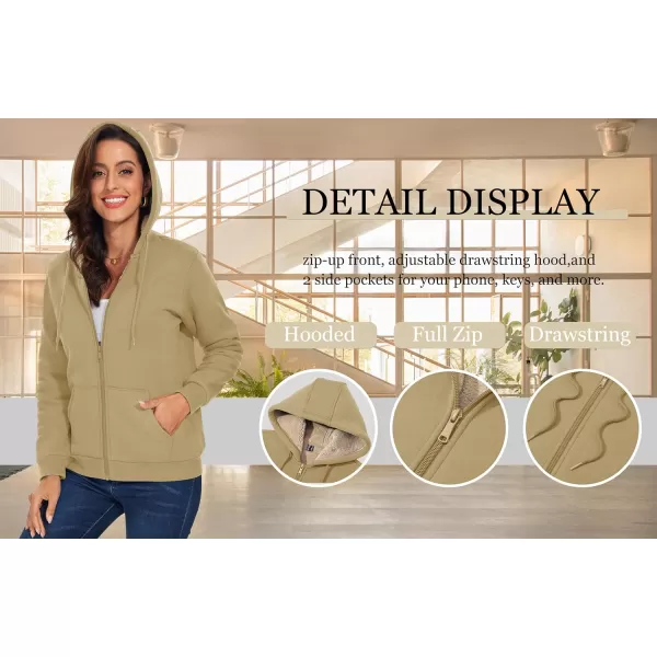 TACVASEN Women's Zip Up Hoodies Sherpa Fleece Lined Jacket for Women Winter Long Sleeve Sweatshirt with Pockets
