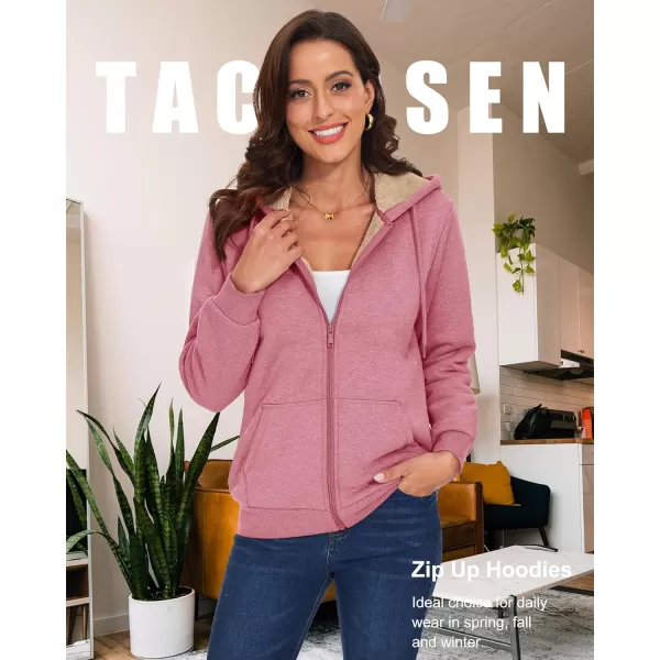 TACVASEN Women's Zip Up Hoodies Sherpa Fleece Lined Jacket for Women Winter Long Sleeve Sweatshirt with Pockets