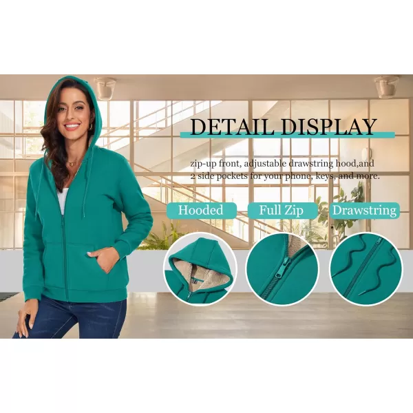 TACVASEN Women's Zip Up Hoodies Sherpa Fleece Lined Jacket for Women Winter Long Sleeve Sweatshirt with Pockets
