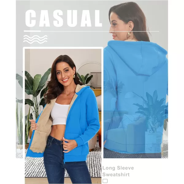 TACVASEN Women's Zip Up Hoodies Sherpa Fleece Lined Jacket for Women Winter Long Sleeve Sweatshirt with Pockets